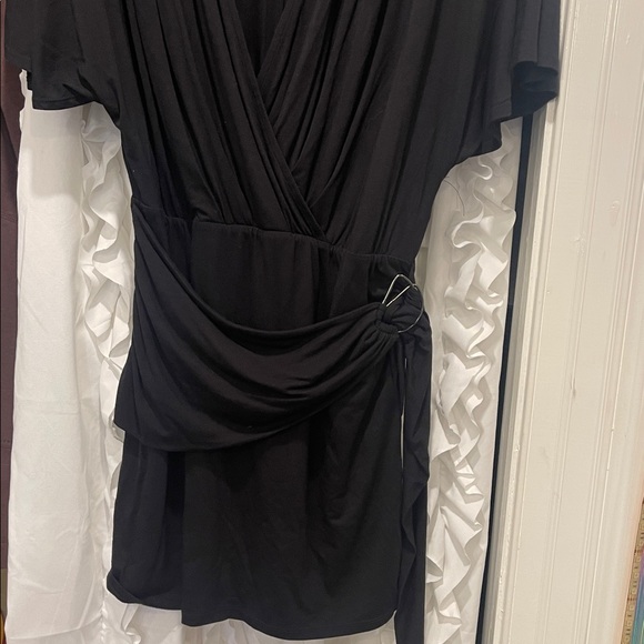 Free People Black Chelsea plunging v-neck dress euc women’s medium - Picture 5 of 9